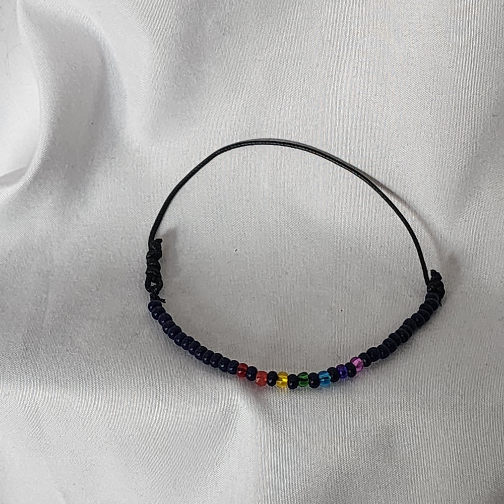 Colorful, Handmade, Adjustable Beaded  Bracelet - Picture 4 of 5